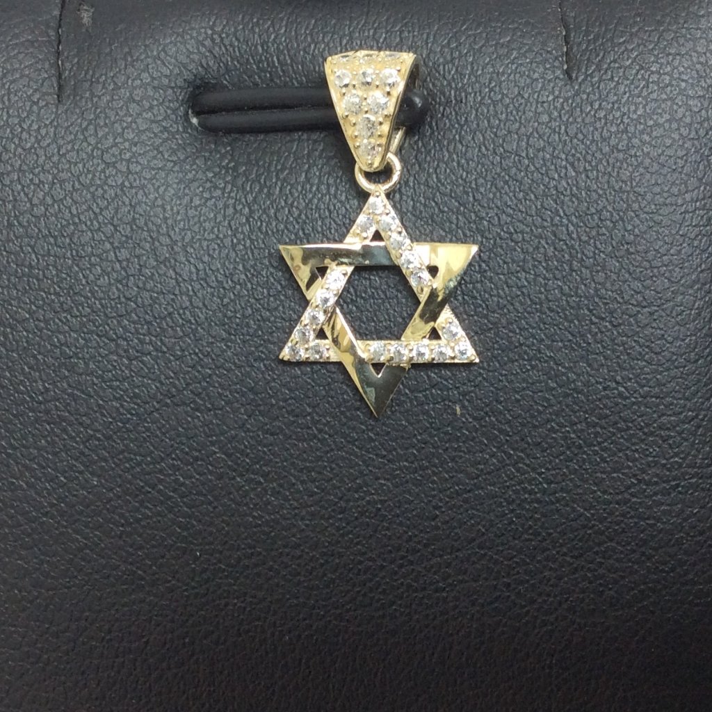 Mens Ladies 10k Yellow Real Gold Star Of David Cz Charm Pendant 100gr 325$